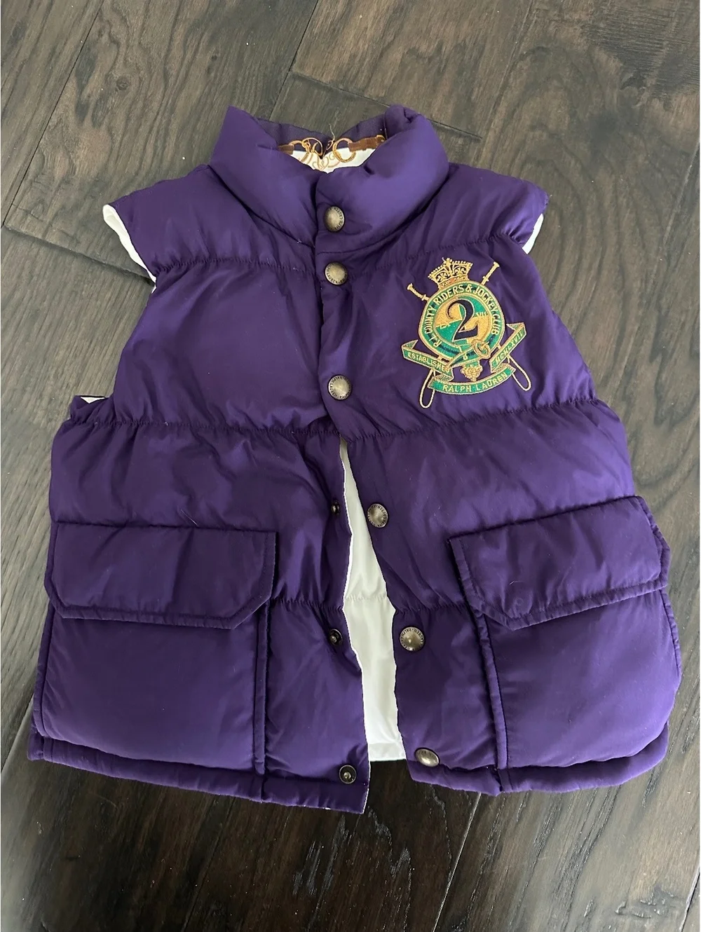 Polo Ralph Lauren Girl's Purple White Reversible Vest